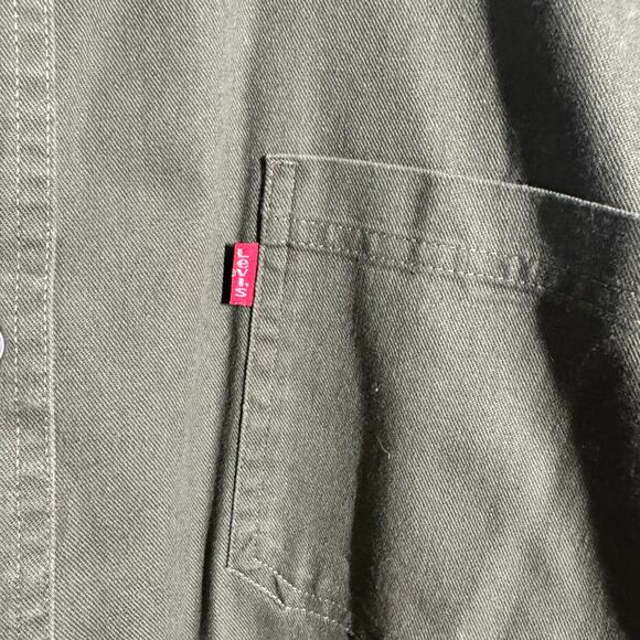 Levi's Western Denim Button Up Shirt Men XL Green Country Outdoor Workwear Top - Picture 3 of 8